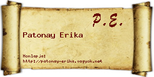 Patonay Erika névjegykártya